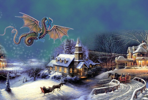 Красивые новогодние картинки. Фото с драконом и прикольные новогодние дракончики.