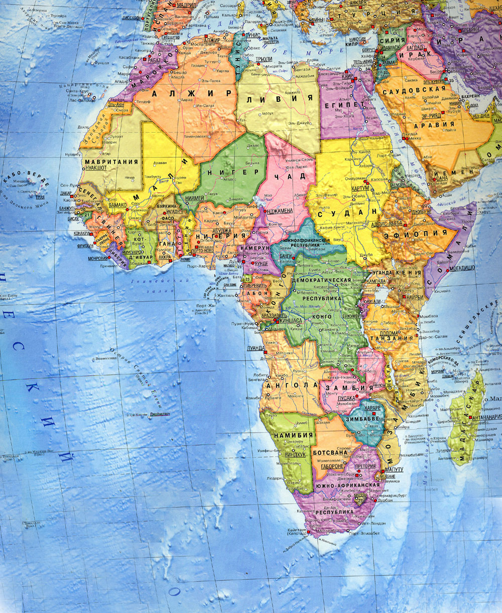 карта на африка с държавите