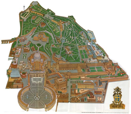 Панорамная карта Ватикана.