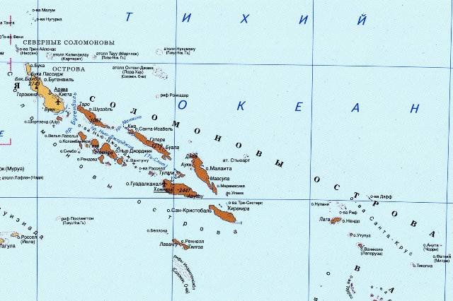карта Соломоновых Островов