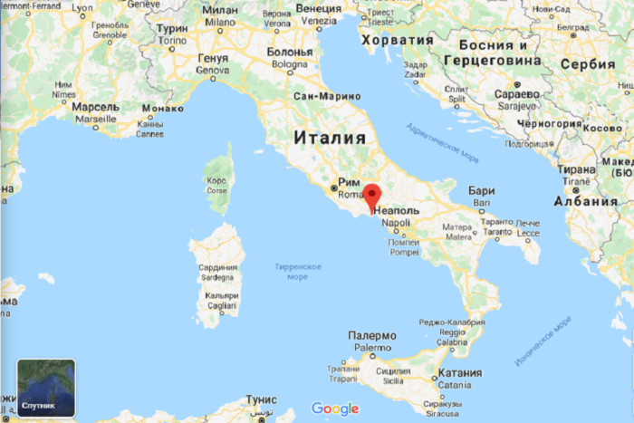 Город Гаэта на карте Италии и Европы
